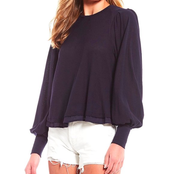 Free People Tops - Free People Billie cropped tee indigo ink